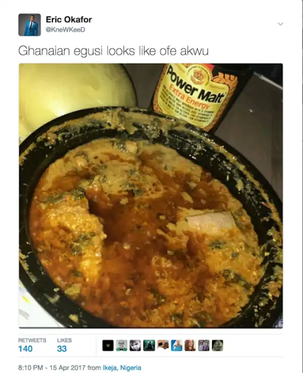 Nigerians React To A Photo Of Ghanaian Egusi Soup